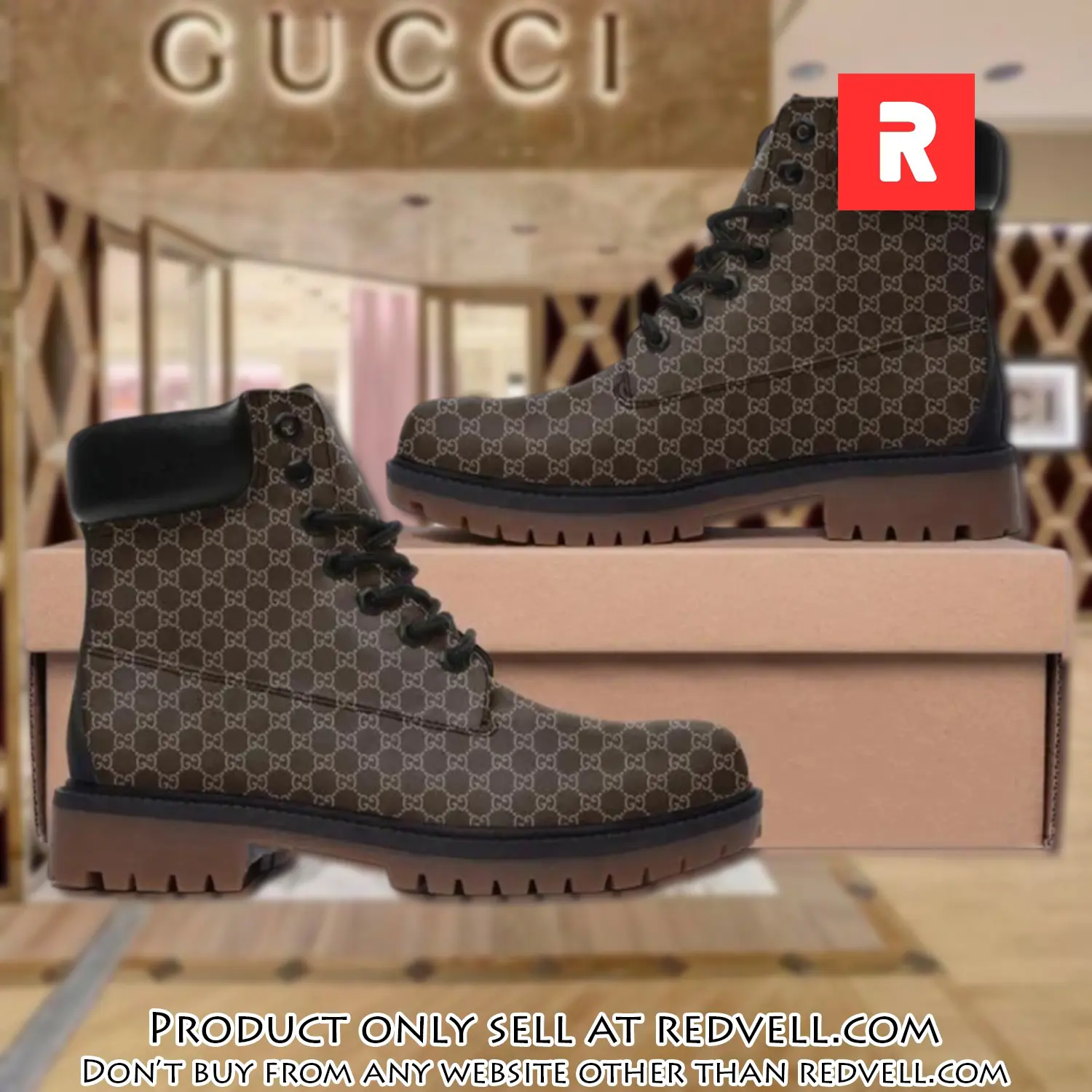 Gucci brown luxury brand boots premium gifts for men women rv3950224